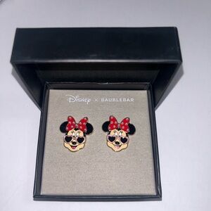 Baublebar x Disney Earrings Valentines Minnie Mouse Pearl Bow Heart Glasses NEW!